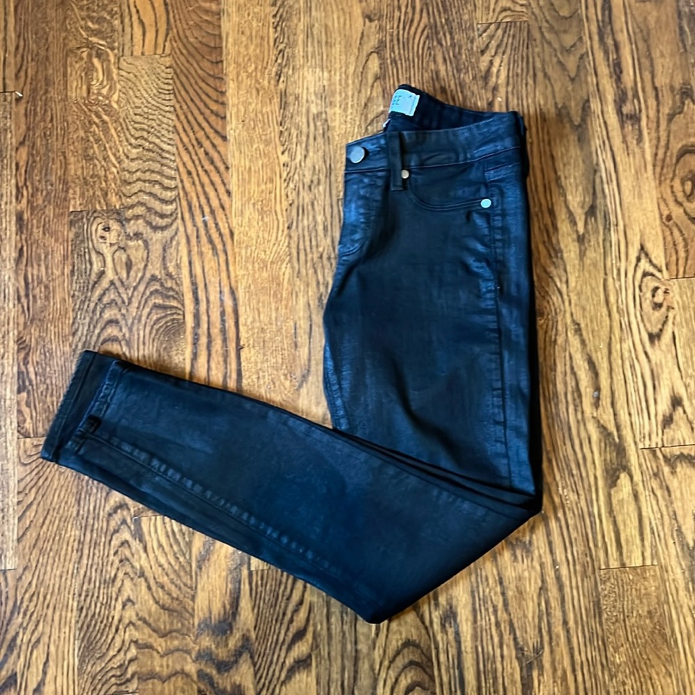 Paige coated black skinny jeans